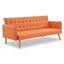 Sarantino 3 Seater Modular Linen Fabric Sofa Bed Couch Armrest Orange