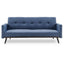 Sarantino Tufted Faux Linen 3-Seater Sofa Bed with Armrests - Blue