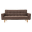 Sarantino 3-Seater Fabric Sofa Bed Futon - Brown