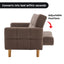 Sarantino 3-Seater Fabric Sofa Bed Futon - Brown