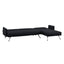 Sarantino Mia 3-Seater Sofa Bed with Chaise & 3 Pillows - Black