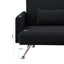 Sarantino Mia 3-Seater Sofa Bed with Chaise & 3 Pillows - Black
