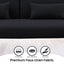 Sarantino Mia 3-Seater Sofa Bed with Chaise & 3 Pillows - Black