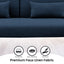 Sarantino Mia 3-Seater Sofa Bed with Chaise & 3 Pillows - Blue