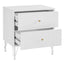 Sarantino Diego Bedside Table Night Stand With 2 Drawers - White