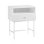 Sarantino Cecil Slender Fluted Bedside Table In White