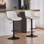 SERENITÃƒÆ’Ã‚Â  White Modern Height Adjustable Swivel Bar Stools Upholstered Leather Barstool Kitchen Island Chairs with Metal Frame (Set of 2)