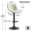 SERENITÃƒÆ’Ã‚Â  White Modern Height Adjustable Swivel Bar Stools Upholstered Leather Barstool Kitchen Island Chairs with Metal Frame (Set of 2)