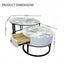 Snowy Mountain Faux Modern Marble Slate Nesting Coffee Table Set Leather Wrapped Wood Drawers