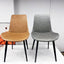 Minimal List Dining Chairs PU Retro Chair Cafe Kitchen Modern Metal Legs x 2 Grey