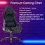 7 RGB Lights Bluetooth Speaker Gaming Chair Ergonomic Racing chair 165° Reclining Gaming Seat 4D Armrest Footrest Black