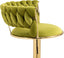 SERENITà 2x Height Adjustable Swivel Bar Stool Velvet Golden Base Barstools Chairs Padded Seat Olive Green