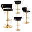SERENITÃƒÆ’Ã‚Â  Black Velvet Seat Kitchen Breakfast Bar Stools Counter Height Barstools with Back Cushioned Chairs for Home Bar x2