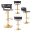 SERENITÃƒÆ’Ã‚Â  Grey Velvet Seat Kitchen Breakfast Bar Stools Counter Height Barstools with Back Cushioned Chairs for Home Bar x2