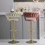 SERENITÃƒÂ  Ivory Velvet Seat Kitchen Breakfast Bar Stools Counter Height Barstools with Back Cushioned Chairs for Home Bar x2