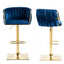 SERENITÃƒÆ’Ã‚Â  Modern Velvet Breakfast Bar Stools Swivel Barstools Adjustable Counter Stools with Backrest Set of 2 Navy Blue