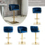 SERENITÃƒÆ’Ã‚Â  Modern Velvet Breakfast Bar Stools Swivel Barstools Adjustable Counter Stools with Backrest Set of 2 Navy Blue