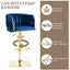 SERENITÃƒÆ’Ã‚Â  Modern Velvet Breakfast Bar Stools Swivel Barstools Adjustable Counter Stools with Backrest Set of 2 Navy Blue