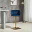 SERENITÃƒÆ’Ã‚Â  Modern Velvet Breakfast Bar Stools Swivel Barstools Adjustable Counter Stools with Backrest Set of 2 Navy Blue