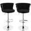 SERENITÃƒÂ  Modern Silver Swivel Upholstered Velvet Adjustable Height Counter Stool with Metal Frame Black (Set of 2)