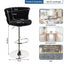 SERENITÃƒÂ  Modern Silver Swivel Upholstered Velvet Adjustable Height Counter Stool with Metal Frame Black (Set of 2)