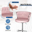 SERENITÃƒÂ  Modern Silver Swivel Upholstered Velvet Adjustable Height Counter Stool with Metal Frame Pink (Set of 2)