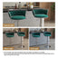 SERENITÃƒÂ  Silver Swivel Upholstered Velvet Adjustable Height Counter Stool with Metal Frame Emerald Green (Set of 2)