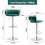 SERENITÃƒÂ  Silver Swivel Upholstered Velvet Adjustable Height Counter Stool with Metal Frame Emerald Green (Set of 2)