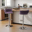SERENITÃƒÆ’Ã‚Â  Silver Swivel Upholstered Velvet Adjustable Height Counter Stool with Metal Frame Voilet (Set of 2)