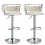 SERENITÃƒÆ’Ã‚Â  Silver Swivel Upholstered Velvet Adjustable Height Counter Stool with Metal Frame White (Set of 2)