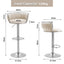 SERENITÃƒÆ’Ã‚Â  Silver Swivel Upholstered Velvet Adjustable Height Counter Stool with Metal Frame White (Set of 2)