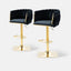 SERENITÃƒÂ  Modern Velvet Breakfast Bar Stools Swivel Barstools Adjustable Counter Stools with Backrest Set of 2 Black