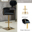 SERENITÃƒÂ  Modern Velvet Breakfast Bar Stools Swivel Barstools Adjustable Counter Stools with Backrest Set of 2 Black