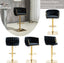 SERENITÃƒÂ  Modern Velvet Breakfast Bar Stools Swivel Barstools Adjustable Counter Stools with Backrest Set of 2 Black