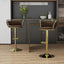 SERENITà Golden Swivel Upholstered Velvet Adjustable Height Counter Stool with Metal Frame Coffee (Set of 2)