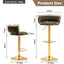 SERENITà Golden Swivel Upholstered Velvet Adjustable Height Counter Stool with Metal Frame Coffee (Set of 2)