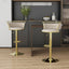 SERENITà Golden Swivel Upholstered Velvet Adjustable Height Counter Stool with Metal Frame Ivory (Set of 2)