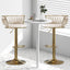 SERENITà Golden Swivel Upholstered Velvet Adjustable Height Counter Stool with Metal Frame Ivory (Set of 2)