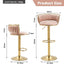 SERENITà Golden Swivel Upholstered Velvet Adjustable Height Counter Stool with Metal Frame Pink (Set of 2)