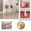 SERENITÃƒÂ  Swivel Bar Stools Bar Height Set of 2 Adjustable Upholstered Counter Barstool Velvet Bar Chairs with Back/Gold Base for Kitchen Island/Bar/Cafe-Pink