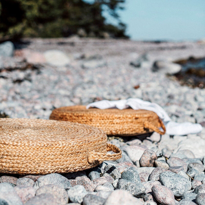 Jute Hand Braided natural floor pallet cushion 60 x 60 x 20 cm