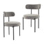 Plush Boucle Cushioned Elsa Dining Chairs in Slate Grey