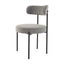 Plush Boucle Cushioned Elsa Dining Chairs in Slate Grey