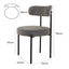 Plush Boucle Cushioned Elsa Dining Chairs in Slate Grey
