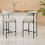 Sleek White Quartz Metal Boucle Elsa Bar Stools