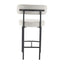Sleek White Quartz Metal Boucle Elsa Bar Stools