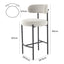 Sleek White Quartz Metal Boucle Elsa Bar Stools