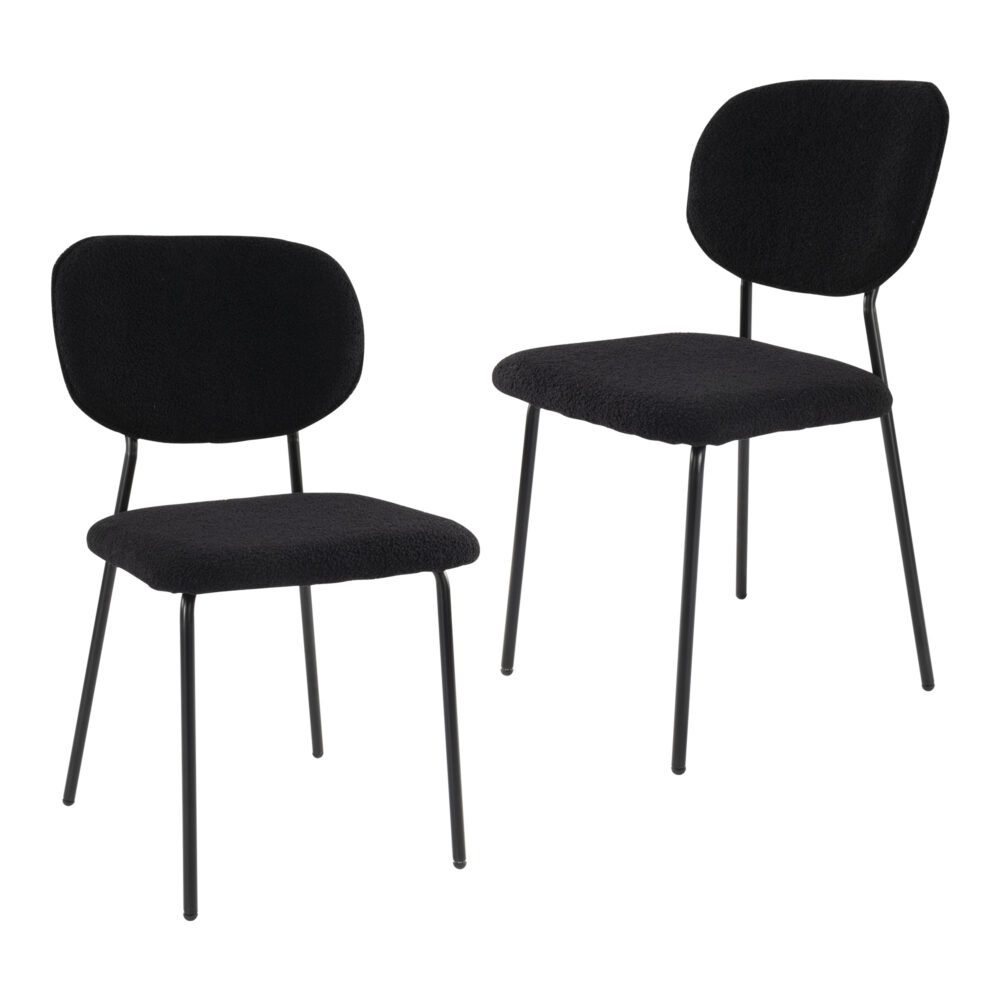 Charcoal Charm Armless Dining Chair Duo