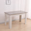 Grey Rectangular Dining Table with 4x Green Velvet Chairs