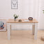 Natural Rectangular Dining Table with 4x Blue Velvet Chairs